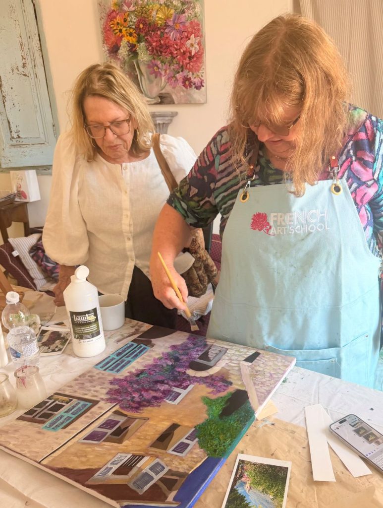 Italy Tour Ceriana students painting reduced file Anne and Catherine