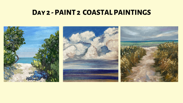 Blooms Coastal Painting Workshop Clouds Beach Pathway