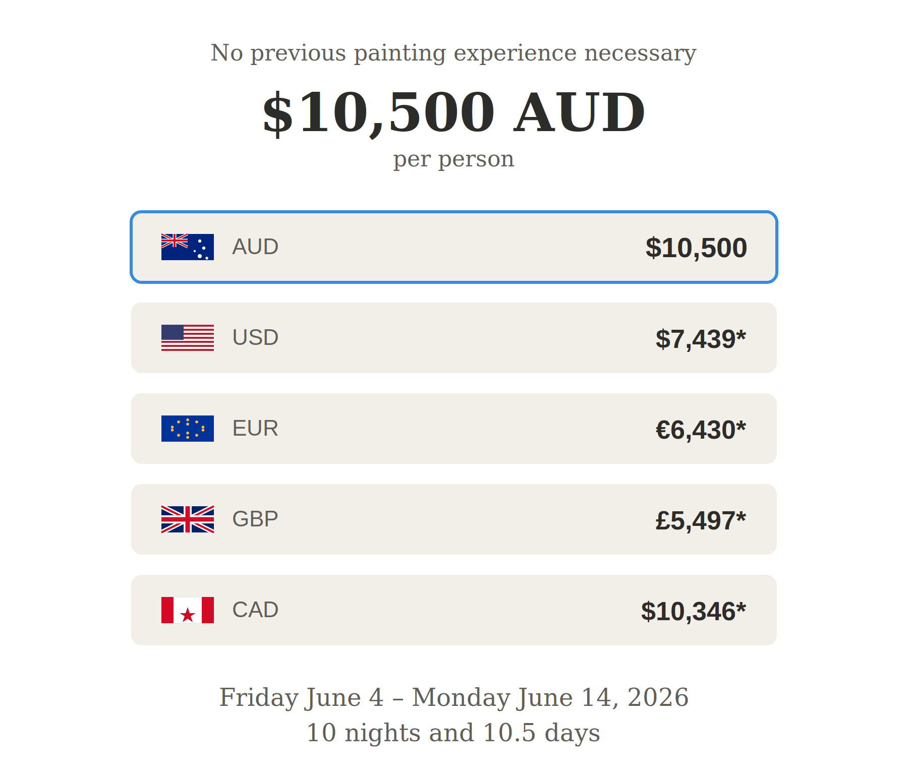 Blooms Pricing Currency