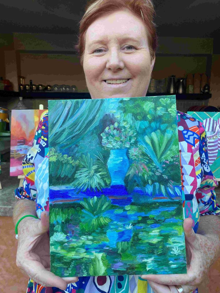 French Art School Morocco Student Painting Lisa